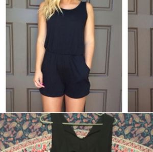Black romper with bow front
